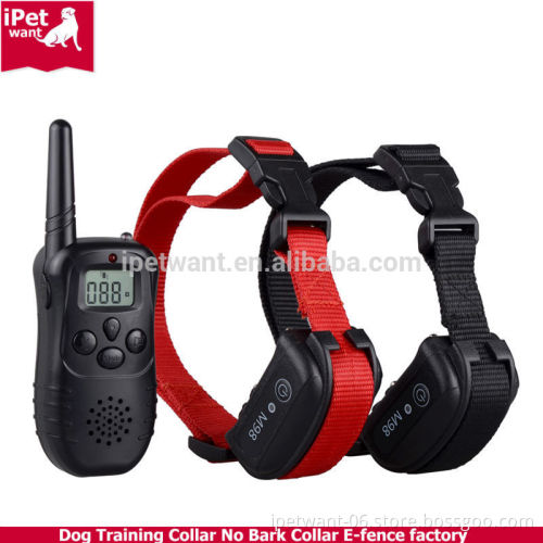 ipetwant M98-2 Waterproof Dog Training Shock Collar with remote and bird tweet for 2dogs